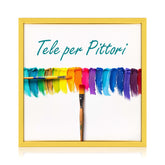 Tela per Pittori Intelaiata con cornice Giallo in Legno Massello